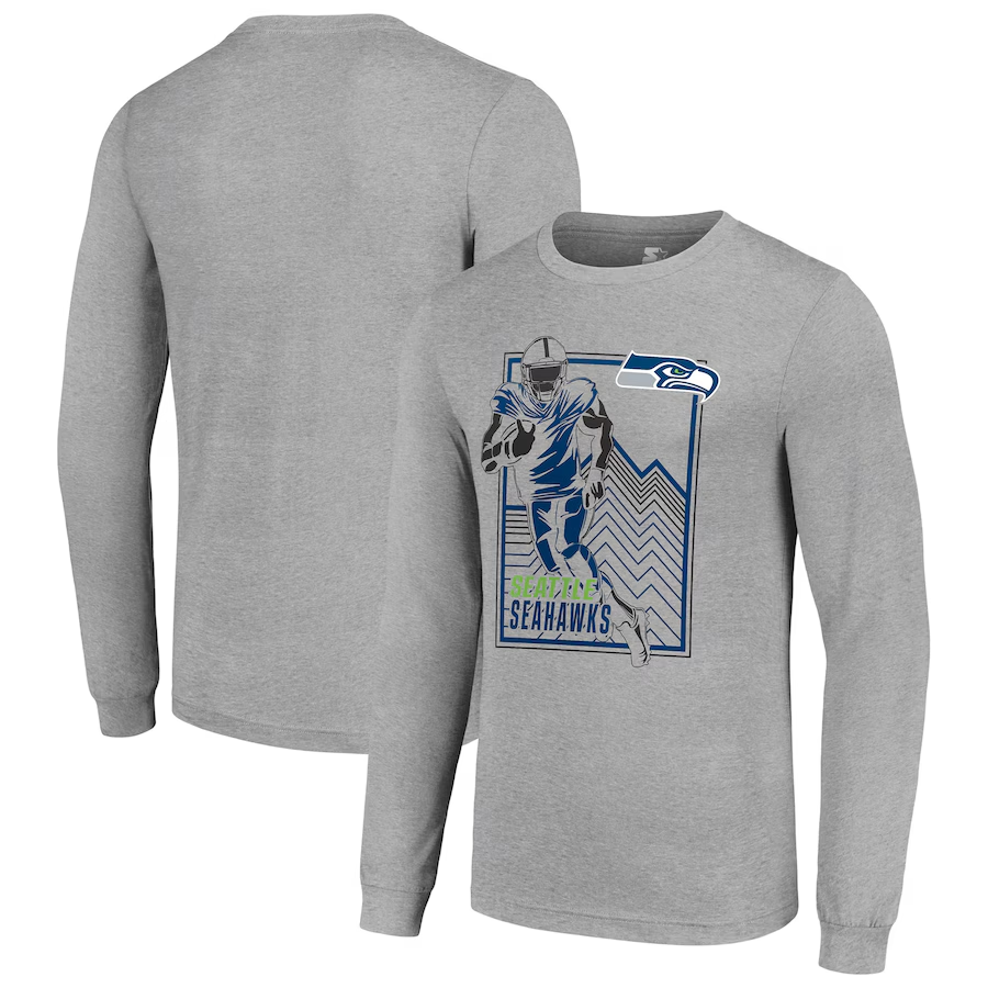 Men Seattle Seahawks grey 2024 NFL Long sleeve T Shirts